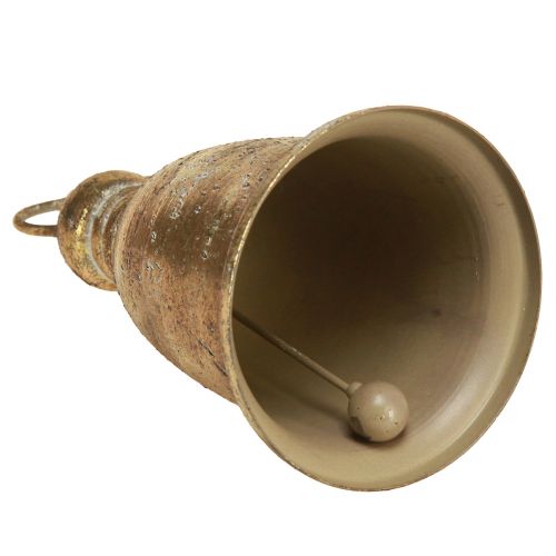 Floristik24 Campana natalizia dorata aspetto antico H13/18 cm 2 pezzi