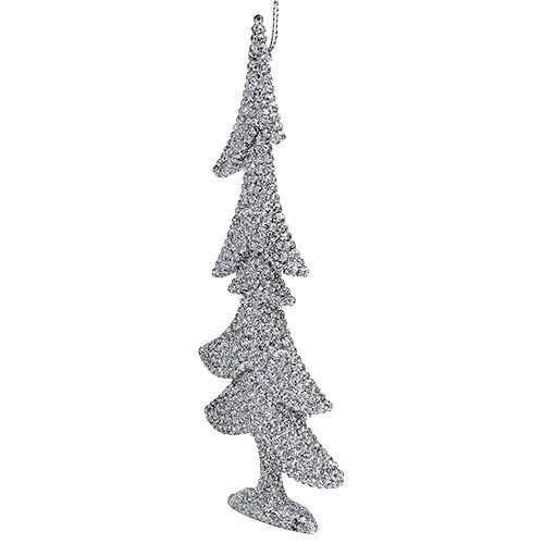 Floristik24 Mix di appendini natalizi con glitter argento 3pz
