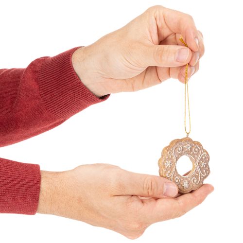 Decorazioni natalizie, pan di zenzero, effetto glassa, schiaccianoci, stella, albero, ghirlanda, 6 cm, 4 pezzi | Floristik24.it