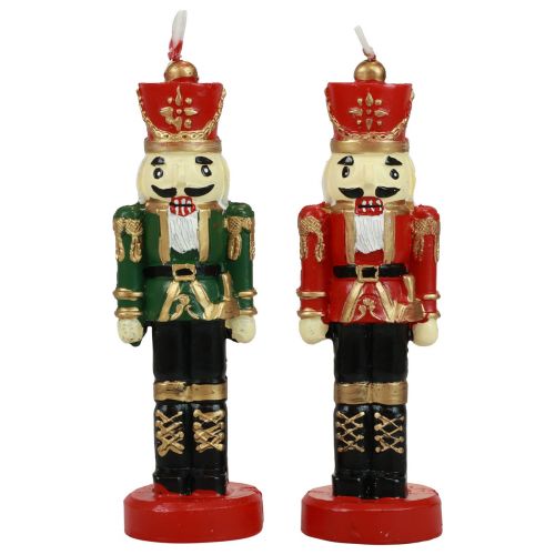 Candela natalizia figura schiaccianoci decorazione da tavolo Natale 12 cm 1 pezzo