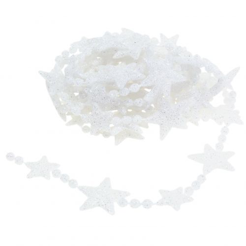 Floristik24 Catena albero di Natale con stelle bianco 2,7m