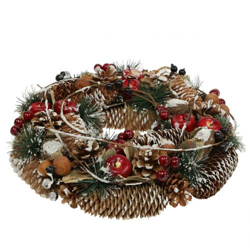 Floristik24 Ghirlanda natalizia con frutti decorativi innevati Ø33cm