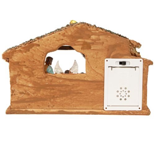 Prodotto Presepe natalizio con figure e LED dipinto a mano 23×14 cm
