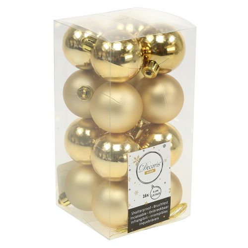 Floristik24 Pallina di Natale oro piccola Ø4cm 16 pz