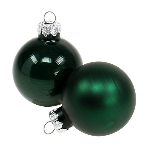 Floristik24 Palline di Natale Ø4cm verde scuro 24 pz