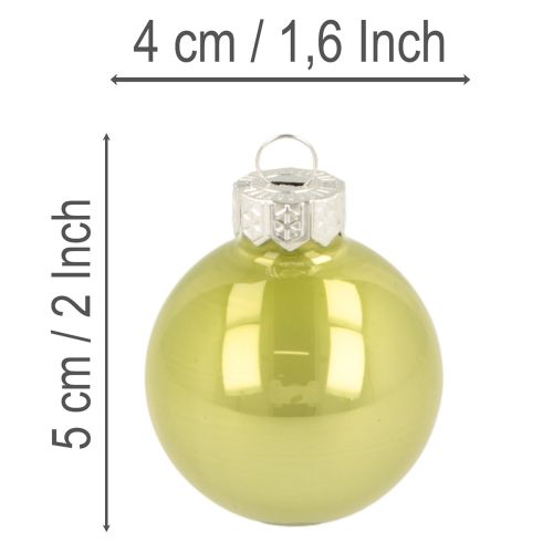 Set di palline per albero di Natale, palline colorate, lucide, 40 mm, 24 pezzi | Floristik24.it