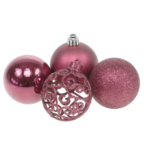 Floristik24 Palla di Natale rosa Ø6cm 16 pz