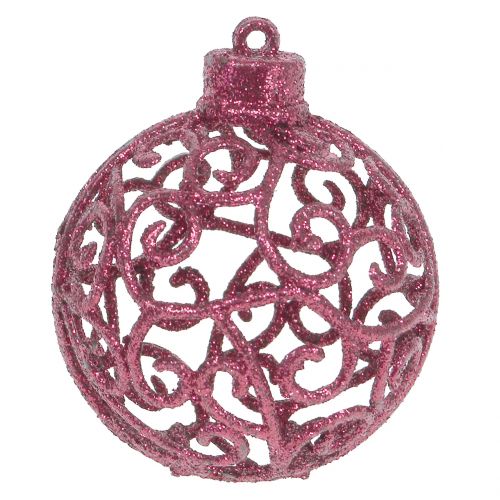 Floristik24 Palla di Natale rosa Ø6cm 16 pz