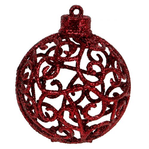 Floristik24 Palla di Natale rosso scuro Ø6cm 16 pz