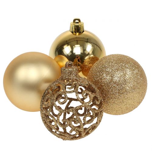 Floristik24 Pallina di Natale oro Ø6cm 16 pz