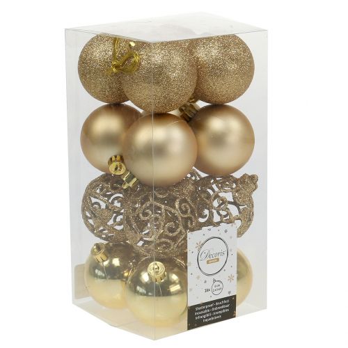 Floristik24 Pallina di Natale oro Ø6cm 16 pz