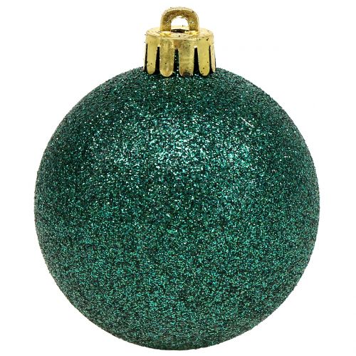 Floristik24 Palla di Natale verde smeraldo mix Ø6cm 10pz