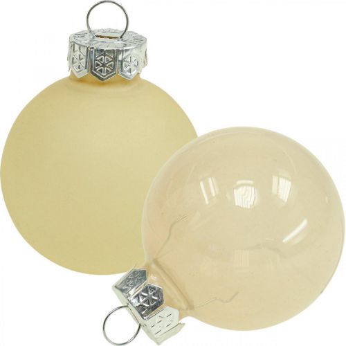 Palline per albero di Natale in vetro Palline di Natale in mix di crema Ø4cm 24 pz
