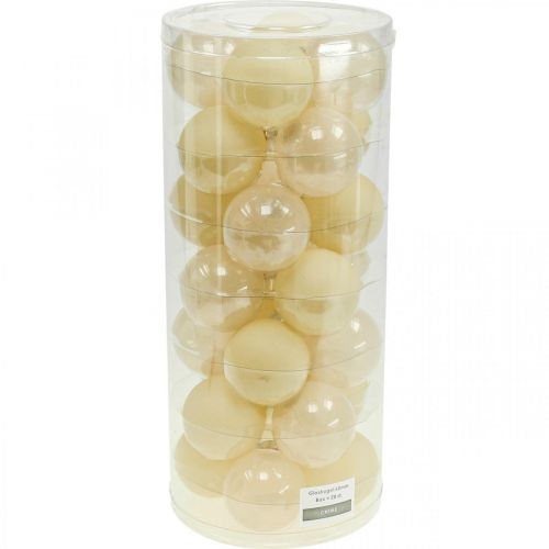 Prodotto Palline per albero di Natale in vetro Palline di Natale in mix di crema Ø6cm 24 pz