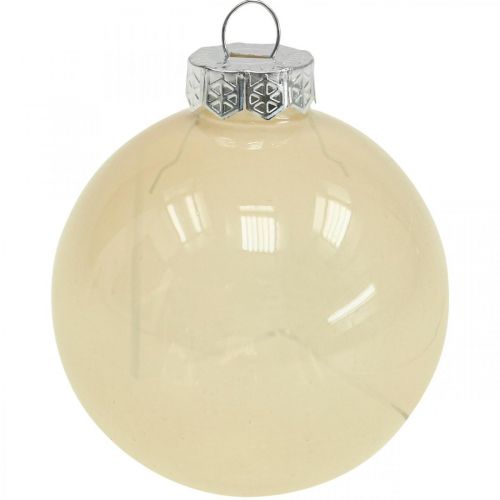 Prodotto Palline per albero di Natale in vetro Palline di Natale in mix di crema Ø6cm 24 pz