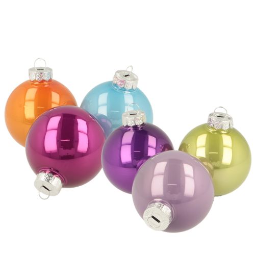 Set di palline per albero di Natale, palline colorate, lucide, 60 mm, 24 pezzi acquistare | Floristik24.it