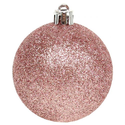 Floristik24 Palline di Natale mix rosa pastello Ø6cm 10 pezzi