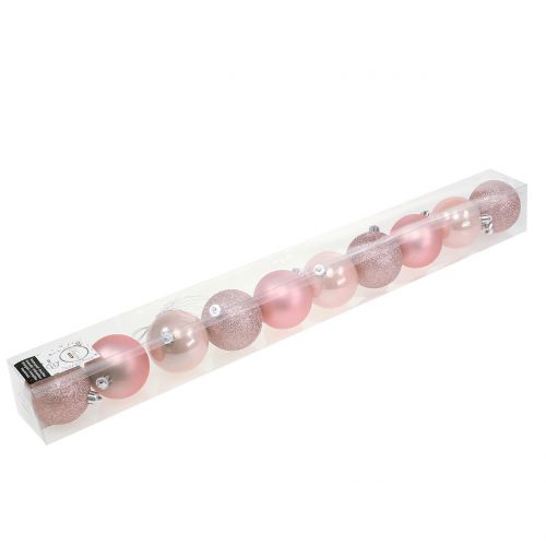 Floristik24 Palline di Natale mix rosa pastello Ø6cm 10 pezzi
