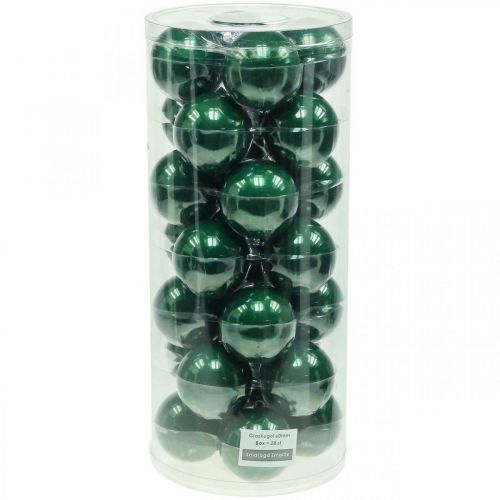 Floristik24 Palle di Natale in vetro Palle per albero di Natale verde opaco Ø6cm 24 pz
