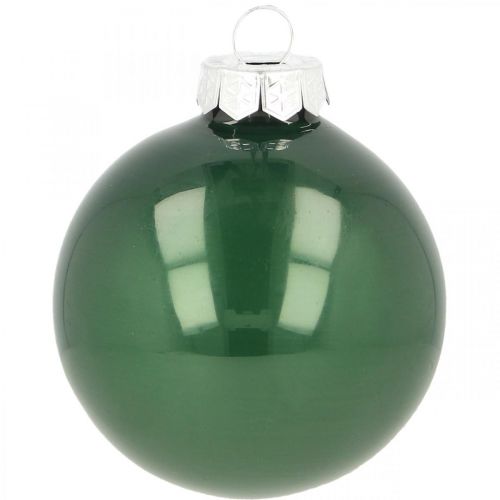 Floristik24 Palle di Natale in vetro Palle per albero di Natale verde opaco Ø6cm 24 pz