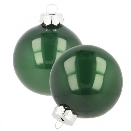 Floristik24 Palle di Natale in vetro Palle per albero di Natale verde opaco Ø6cm 24 pz