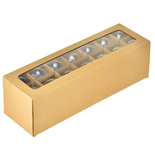 Prodotto Sfera di vetro effetto madreperla con riflessi iridescenti 6 cm 24 pezzi