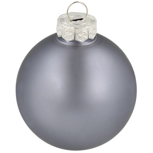 Prodotto Set di 3 palline di Natale in vetro: azzurro, blu, blu metallizzato e opaco con gancio 6 cm, 24 pezzi