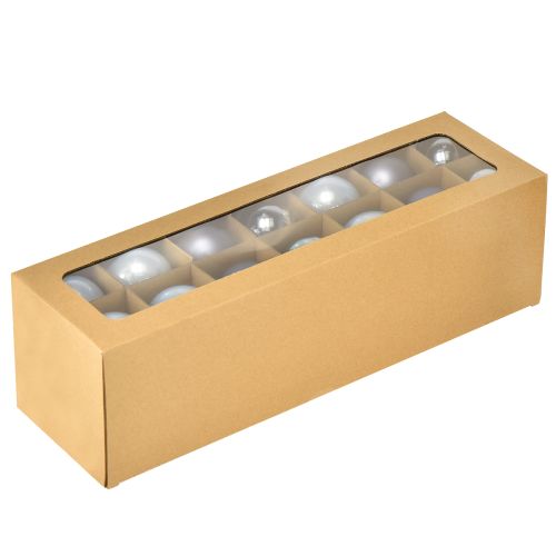 Prodotto Set di 3 palline di Natale in vetro: azzurro, blu, blu metallizzato e opaco con gancio 6 cm, 24 pezzi