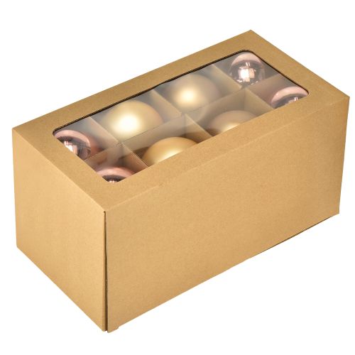 Prodotto Palline di Natale in vetro – opache e lucide in oro, rosa 7,5 cm 12 pezzi