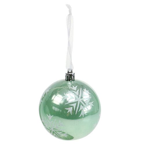 Floristik24 Palla di Natale Ø8cm plastica verde chiaro 1pz