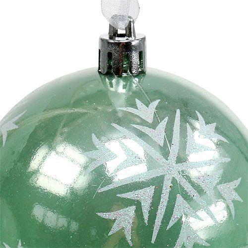 Floristik24 Palla di Natale Ø8cm plastica verde chiaro 1pz