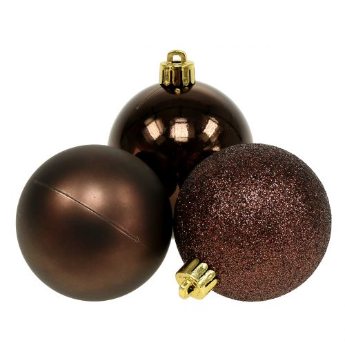 Palline di Natale mix marrone cioccolato Ø6cm 10pz