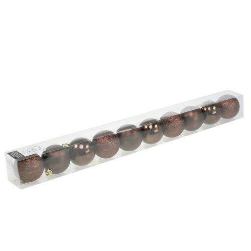 Floristik24 Palline di Natale mix marrone cioccolato Ø6cm 10pz