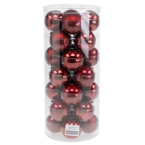 Prodotto Palline di Natale in vetro Ø6cm Bordeaux 24 pz