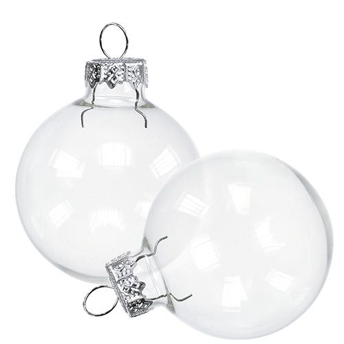 Floristik24 Palla di Natale in vetro Ø6cm trasparente 24 pz