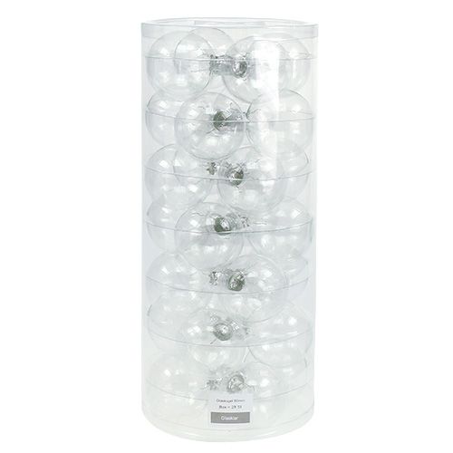 Floristik24 Palla di Natale in vetro Ø6cm trasparente 24 pz