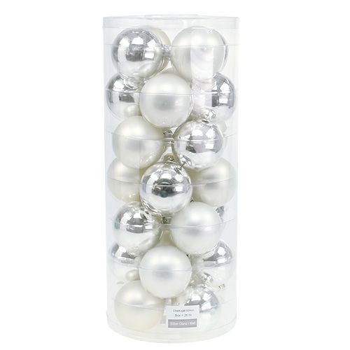 Prodotto Palla di Natale in vetro Ø6cm mix argento 24 pz