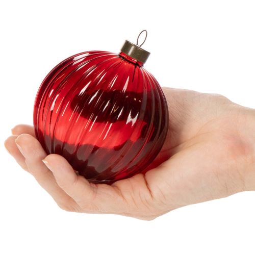 Palline di Natale in vetro, rosse, 8 cm, 12 pezzi | Floristik24.it