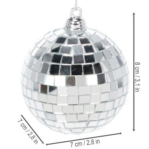 Decorazione natalizia a forma di pallina, sfera a specchio da appendere, 7 cm, 6 pezzi | Floristik24.it