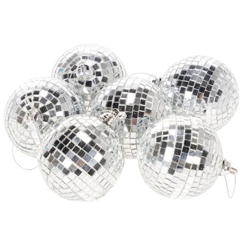 Decorazione natalizia a forma di pallina, sfera a specchio da appendere, 7 cm, 6 pezzi | Floristik24.it