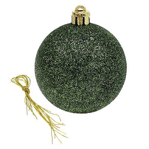 Floristik24 Palla di Natale in plastica Ø6cm verde 10p