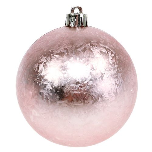 Floristik24 Palla di natale in plastica Ø8cm rosa chiaro 3 pezzi