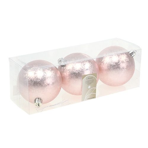 Floristik24 Palla di natale in plastica Ø8cm rosa chiaro 3 pezzi