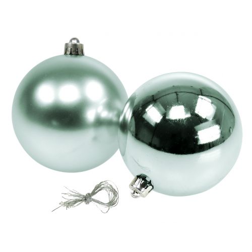 Floristik24 Palline di Natale infrangibili verde chiaro assortite Ø10cm 4 pz