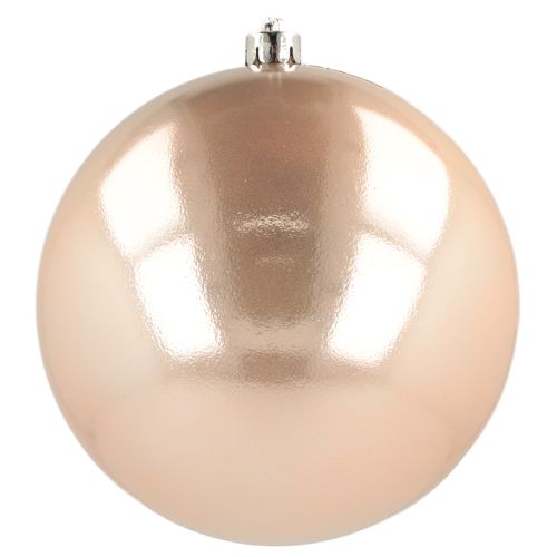Palla di Natale in plastica oro rosa infrangibile Ø14cm