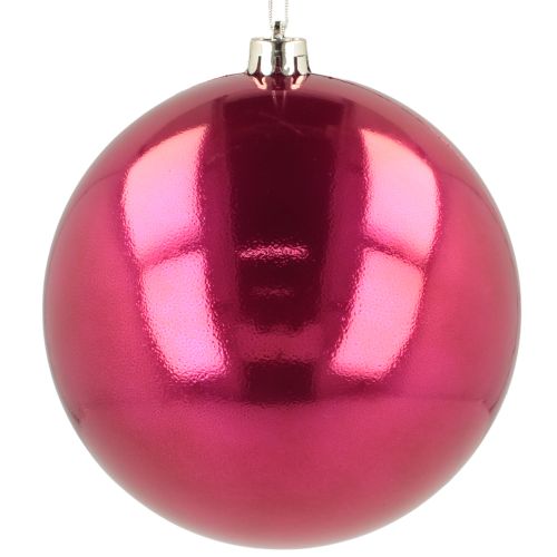 Palla di Natale in plastica grande per albero di Natale rosa Ø14cm
