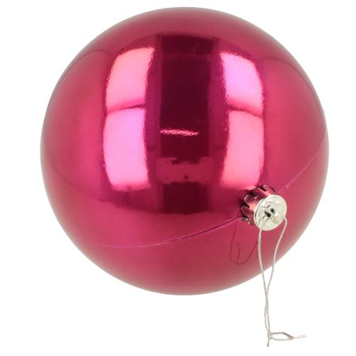 Prodotto Palla di Natale in plastica grande per albero di Natale rosa Ø14cm