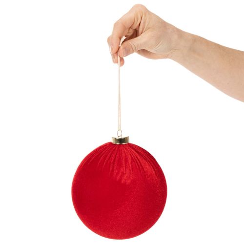 Grande pallina di Natale rossa da appendere, 15 cm, 3 pezzi | Floristik24.it