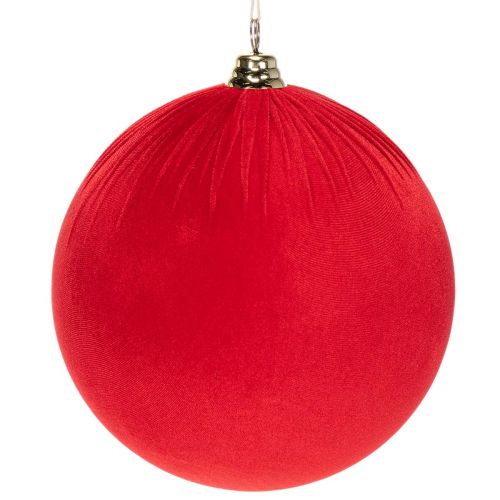 Palline natalizie in velluto rosso, grandi sfere decorative da appendere, 25 cm, 2 pezzi