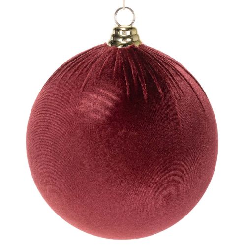 Grande pallina di Natale effetto velluto rosso, 20 cm, 3 pezzi acquistare | Floristik24.it